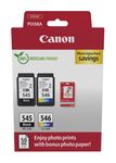 Canon originale Druckerpatronen Schwarz, Cyan, Magenta, Gelb 8 ml 180 Seiten PG-545/CL-546 Photo Value Pack f&uuml;r 49,96 Euro