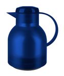 (Blau, Durchscheinend) 504231 SAMBA Quick Press Isolierkanne 1,0l Glas-Isolierkolben 
