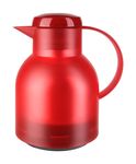  504232 SAMBA Quick Press Isolierkanne 1,0l Glas-Isolierkolben (Rot, Durchscheinend) 