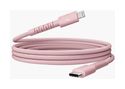Stecker Rundkabel Lightning auf USB C 2 m  FlexWave (Pink) 