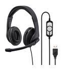 Over Ear Kopfhörer Kabelgebunden USB Typ-A  139924 HS-USB300 (Schwarz) 
