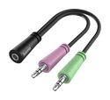 Buchse AUX auf 2x 3,5 mm Klinke Stecker 0,15 m  200351 Audio-Adapter (Schwarz) 