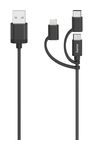 0,48 Gbit/s Stecker USB A auf USB C/Micro USB A/Lightning 0,75 m  200617 (Schwarz) 