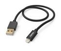 Hama Stecker Lightning auf USB A 1,5 m  201544 Fabric (Schwarz) f&uuml;r 16,09 Euro