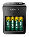 Varta Akku Ladegerät, inkl. 4X AA 2100mAh, Batterieladegerät für wiederaufladbare AA/AAA/9V und USB Geräte, LCD Plug Charger+, Einzelschachtladung f&uuml;r 26,46 Euro