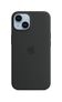 Cover für Apple iPhone 14  Silikon Case mit MagSafe (Schwarz) (Schwarz)