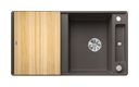Silgranit 2 Becken  AXIA III 5 S-F Flächenbündige Spüle für 50 cm Unterschrank (Grau) (Grau)
