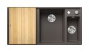 Silgranit 2 Becken  AXIA III 6 S Einbauspüle für 60 cm Unterschrank (Grau) (Grau)