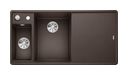 Silgranit 2 Becken  AXIA III 6 S-F mit Ablauffernbedienung Flächenbündige Spüle für 60 cm Unterschrank (Braun) (Braun)