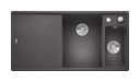 Silgranit 2 Becken  AXIA III 6 S mit Ablauffernbedienung Einbauspüle für 60 cm Unterschrank (Grau) (Grau)