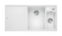 Silgranit 2 Becken  AXIA III 6 S mit Ablauffernbedienung Einbauspüle für 60 cm Unterschrank (Weiß) (Weiß)