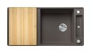Silgranit 2 Becken  AXIA III XL 6 S-F Flächenbündige Spüle für 60 cm Unterschrank (Grau) (Grau)