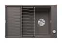 Silgranit 1 Becken  ELON XL 6 S-F Flächenbündige Spüle für 60 cm Unterschrank (Grau) (Grau)