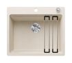 Silgranit 1 Becken  ETAGON 6-F Flächenbündige Spüle für 60 cm Unterschrank (Weiß) (Weiß)
