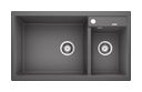 Silgranit 2 Becken  METRA 9 Einbauspüle für 90 cm Unterschrank (Grau) (Grau)