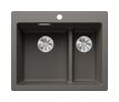 Silgranit 2 Becken  PLEON 6 Split Einbauspüle für 60 cm Unterschrank (Grau) (Grau)