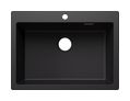 Silgranit 1 Becken  PLEON 8 Einbauspüle für 80 cm Unterschrank (Schwarz) (Schwarz)