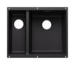 Silgranit 2 Becken  SUBLINE 340/160-U Unterbauspüle für 60 cm Unterschrank (Schwarz) (Schwarz)
