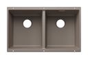 Silgranit 2 Becken  SUBLINE 350/350-U Unterbauspüle für 80 cm Unterschrank (Braun) (Braun)