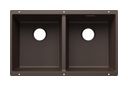 Silgranit 2 Becken  SUBLINE 350/350-U Unterbauspüle für 80 cm Unterschrank (Braun) (Braun)