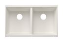Silgranit 2 Becken  SUBLINE 350/350-U Unterbauspüle für 80 cm Unterschrank (Weiß) (Weiß)