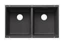 Silgranit 2 Becken  SUBLINE 350/350-U Unterbauspüle für 80 cm Unterschrank (Grau) (Grau)