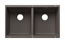 Silgranit 2 Becken  SUBLINE 350/350-U Unterbauspüle für 80 cm Unterschrank (Grau) (Grau)