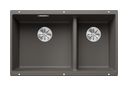 Silgranit 2 Becken  SUBLINE 430/270-U Unterbauspüle für 80 cm Unterschrank (Grau) (Grau)