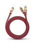 Stecker Cinch auf 2x Cinch 3 m  NF Y-Sub Subwoofer-Y-Cinchkabel (Rot) (Rot)