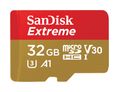 MicroSDHC Speicherkarte 32 GB Class 3 (U3) Klasse 10 Extreme A1 (Rot, Weiß, Gelb)