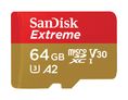 MicroSDXC Speicherkarte 64 GB Class 3 (U3) Klasse 10 Extreme A2 (Gold, Rot)