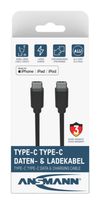 Ansmann 5 Gbit/s Stecker USB C auf USB C 0,12 m  1700-0121 (Schwarz) f&uuml;r 16,96 Euro