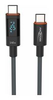 Ansmann 0,48 Gbit/s Stecker Rundkabel USB C auf USB C bis 140 W 1,2 m  1700-0176 (Anthrazit) f&uuml;r 15,99 Euro