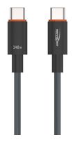 Ansmann 0,48 Gbit/s Stecker Rundkabel USB C auf USB C bis 140 W 0,6 m  1700-0177 (Anthrazit) f&uuml;r 9,99 Euro