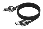 Ansmann Stecker Rundkabel USB A/USB C auf USB C/Lightning bis 60 W 1,2 m  1700-0188 (Schwarz, Silber) f&uuml;r 18,96 Euro