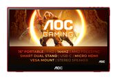AOC 16G3 Mobiler FHD Gaming Monitor 39,6 cm (15.6 Zoll) 16:9 USB-C HDMI 144Hz 4ms f&uuml;r 226,96 Euro