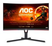 AOC Quad HD Monitor 80 cm (31.5 Zoll) 16:9 4 ms 300 cd/m²  CQ32G3SU/BK (Schwarz, Rot) f&uuml;r 422,00 Euro