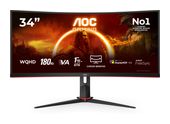 AOC Quad HD Monitor 86,4 cm (34 Zoll) 21:9 5 ms 430 cd/m²  CU34G2XP (Schwarz, Rot) f&uuml;r 325,00 Euro