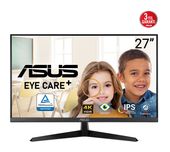 Asus 4K Ultra HD Monitor 68,6 cm (27 Zoll) 16:9 5 ms 350 cd/m²  Eye Care VY27UQ (Schwarz) f&uuml;r 289,90 Euro