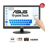 Asus Full HD Monitor 39,6 cm (15.6 Zoll) 16:9 5 ms 220 cd/m²  Touch VT169HE (Schwarz) f&uuml;r 229,90 Euro