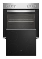 Beko Herdset 74 l AutoClean SteamShine mit 60 cm Glaskeramik Kochfeld BBUC12020X f&uuml;r 405,00 Euro