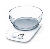 Beurer Elektronische Küchenwaage bis 3 kg Genauigkeit 1 g  KS25ex (Silber, Weiß) f&uuml;r 19,46 Euro