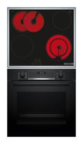 Bosch Herdset groß AutoClean Ecoclean mit 60 cm Glaskeramik Kochfeld HBD631CS63 (HBG537BB4 + PKN645BA2E) f&uuml;r 783,00 Euro