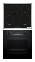 Bosch Herdset groß AutoClean Ecoclean mit 60 cm Induktions Kochfeld HBD635CS65 (HBG537BB4 + PIF645BB5E) f&uuml;r 980,00 Euro