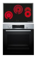 Bosch Backofen-Set groß AutoClean mit autarkem 80 cm Glaskeramik Kochfeld HBD672LS83 (HBG578BS3 + PKH845BB1D) f&uuml;r 1.074,00 Euro