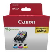 Canon originale Druckerpatronen Cyan, Magenta, Gelb CLI-521 C/M/Y Multipack f&uuml;r 43,49 Euro