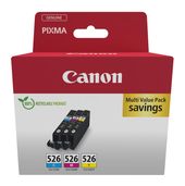Canon originale Druckerpatronen Cyan, Magenta, Gelb CLI-526 C/M/Y Multipack f&uuml;r 47,99 Euro