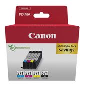 Canon originale Druckerpatronen Schwarz, Cyan, Magenta, Gelb CLI-571 C/M/Y/BK Multipack f&uuml;r 56,46 Euro