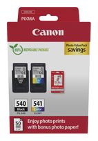 Canon originale Druckerpatronen Schwarz, Cyan, Magenta, Gelb PG-540/CL-541 Photo Value Pack f&uuml;r 49,99 Euro