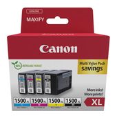 Canon originale Druckerpatronen Schwarz, Cyan, Magenta, Gelb PGI-1500XL BK/C/M/Y Multipack f&uuml;r 71,96 Euro